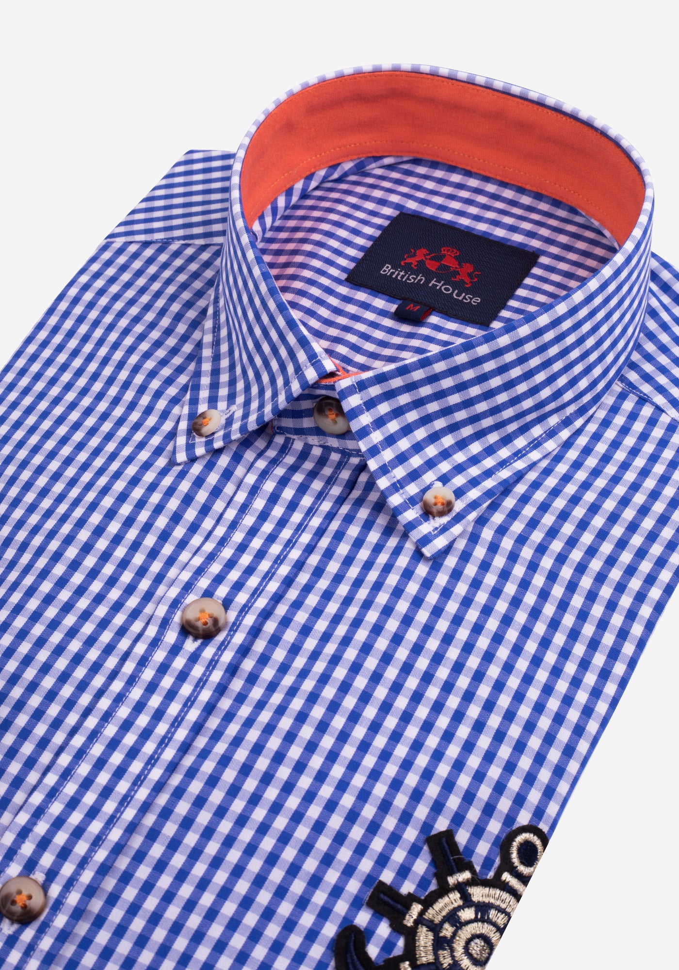Lapis Blue Checked Poplin Shirt