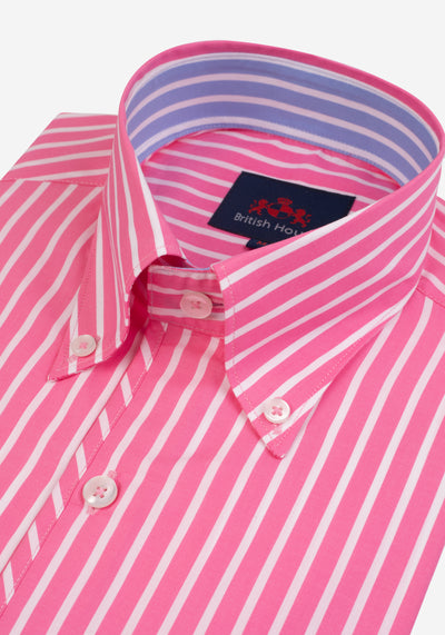 Hot Pink Stripe Tencel Cotton Shirt