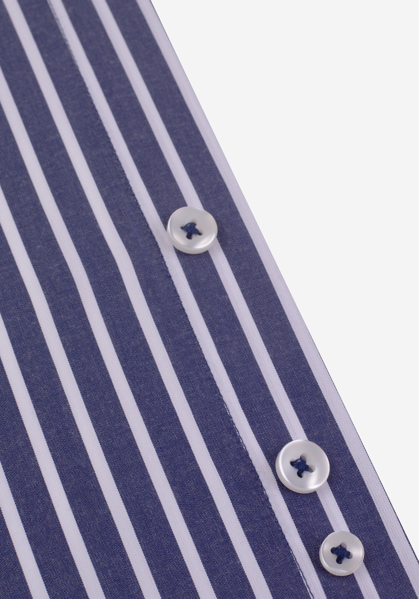 Navy Blue Stripe Tencel Cotton Shirt