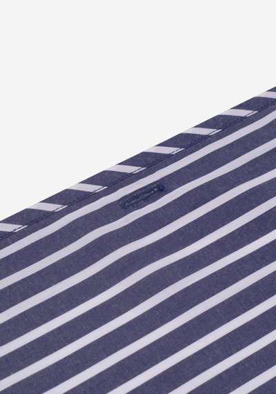 Navy Blue Stripe Tencel Cotton Shirt