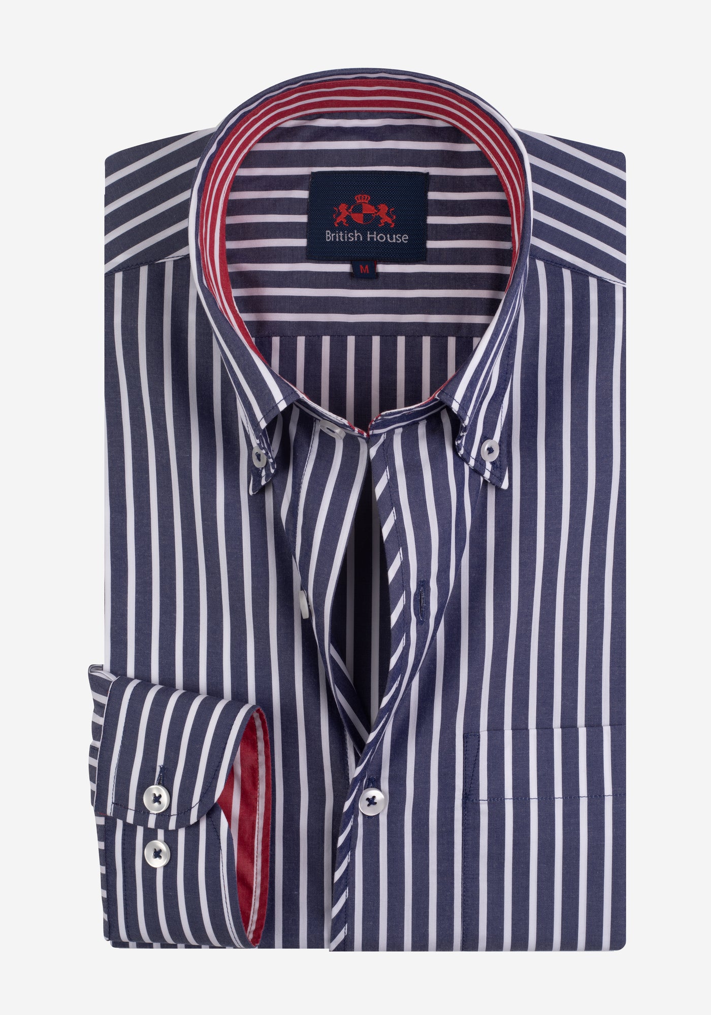 Navy Blue Stripe Tencel Cotton Shirt