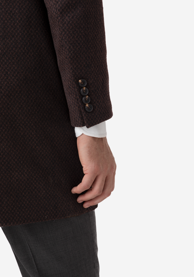 Mud Brown Poly Wool Coat