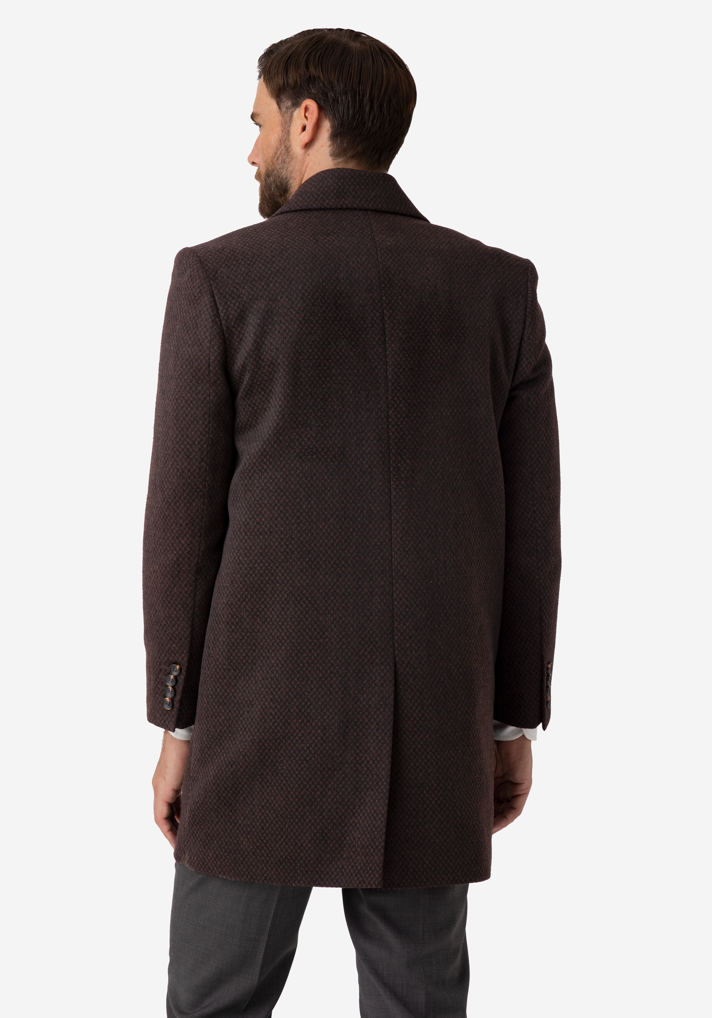 Mud Brown Poly Wool Coat