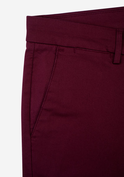 Contemporary Fit Burgundy Gabardine