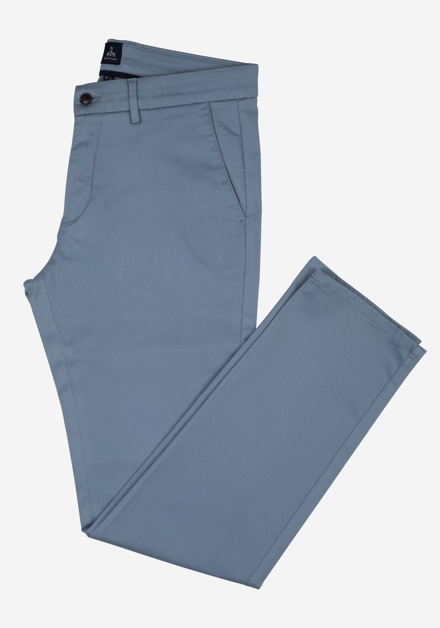 Contemporary Fit Dark Pastel Blue Gabardine