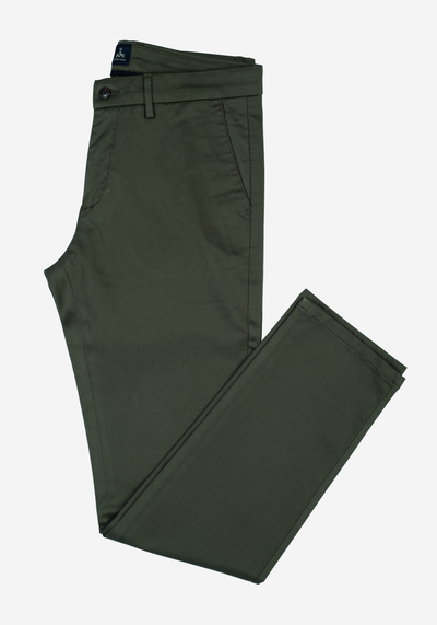 Contemporary Fit Dark Olive Gabardine