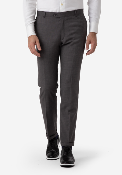 Grey Poly Wool Pants