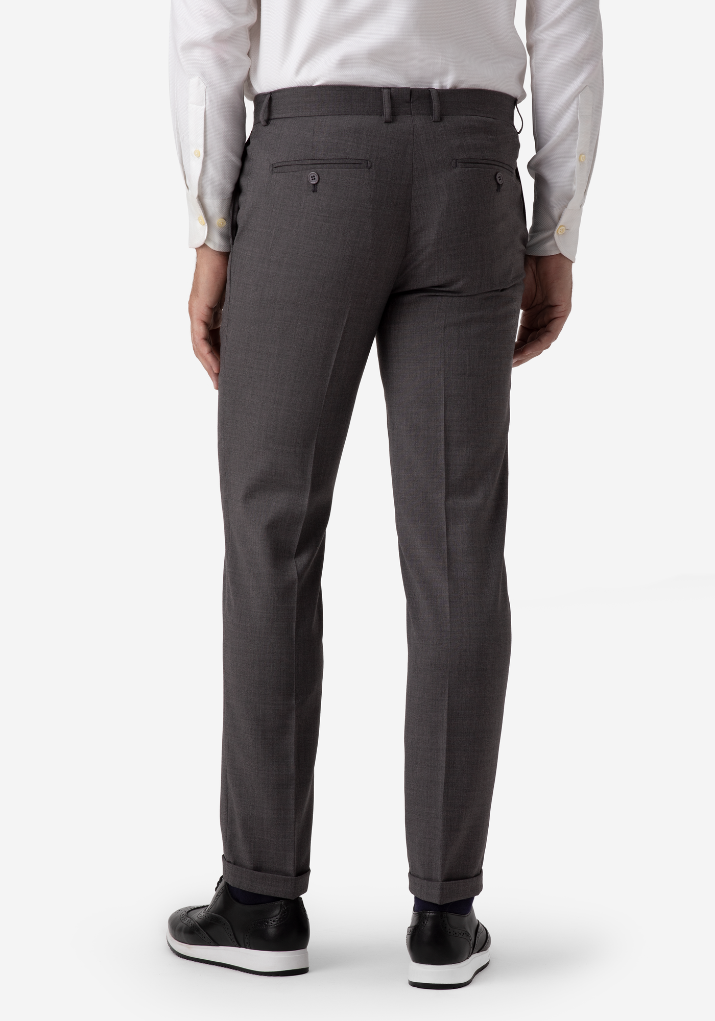Grey Poly Wool Pants