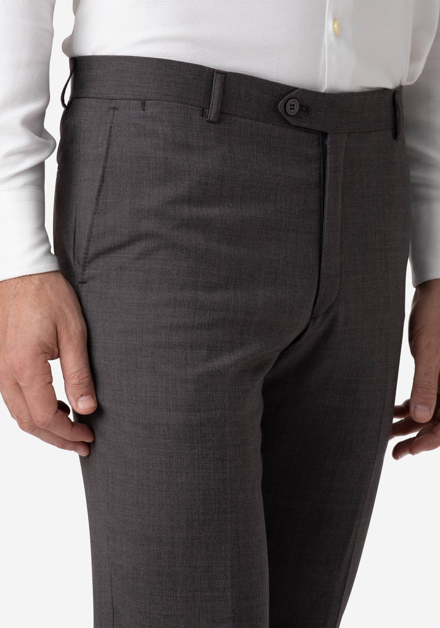 Grey Poly Wool Pants