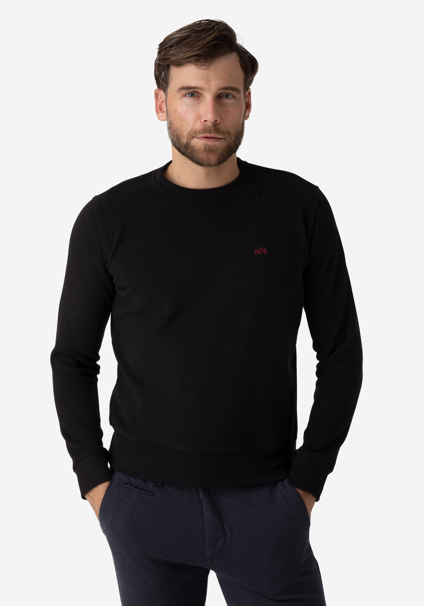 Pitch Black Cotton Sweatshirt