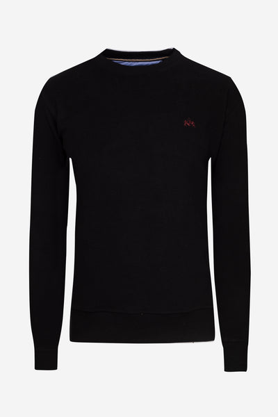 Pitch Black Cotton Sweatshirt