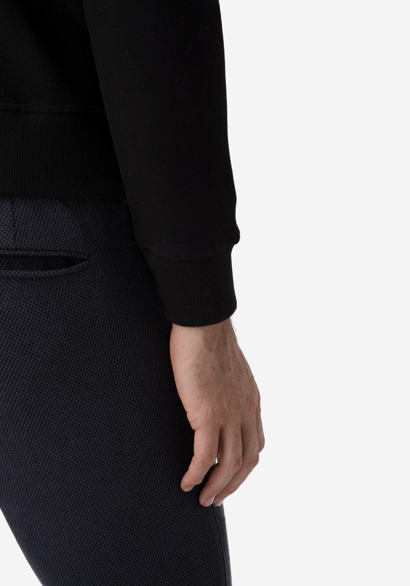 Pitch Black Cotton Sweatshirt
