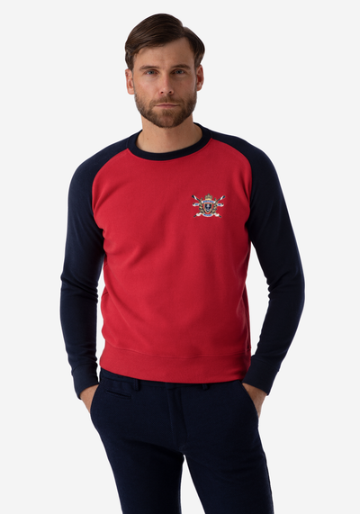 Red Navy Cotton Sweatshirt