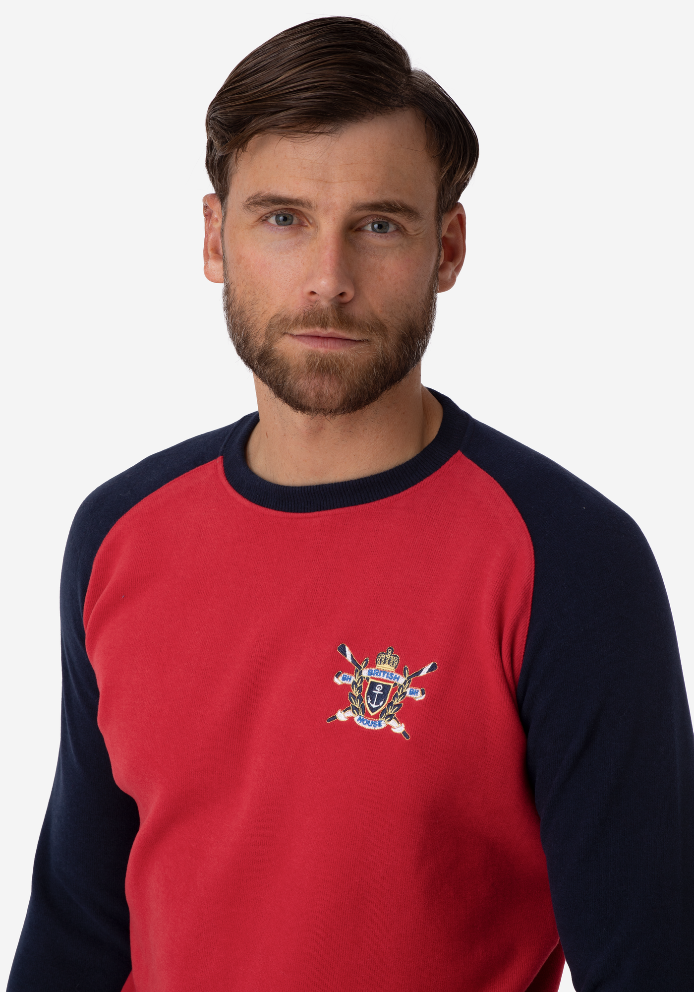 Red Navy Cotton Sweatshirt
