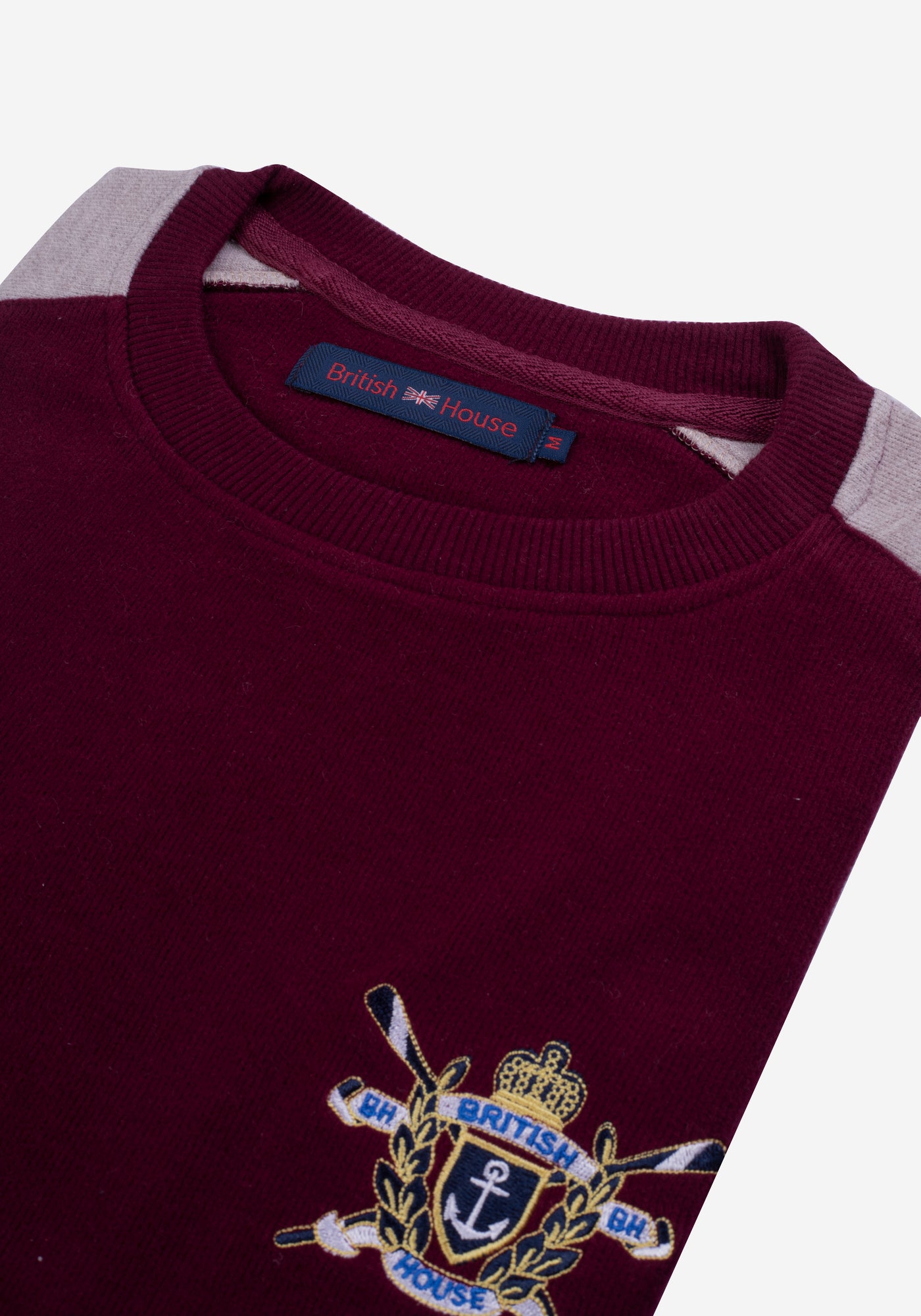 Burgundy Grey Cotton Sweatshirt – British House