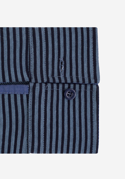 Light Blue Stripe Cotton Sweatshirt