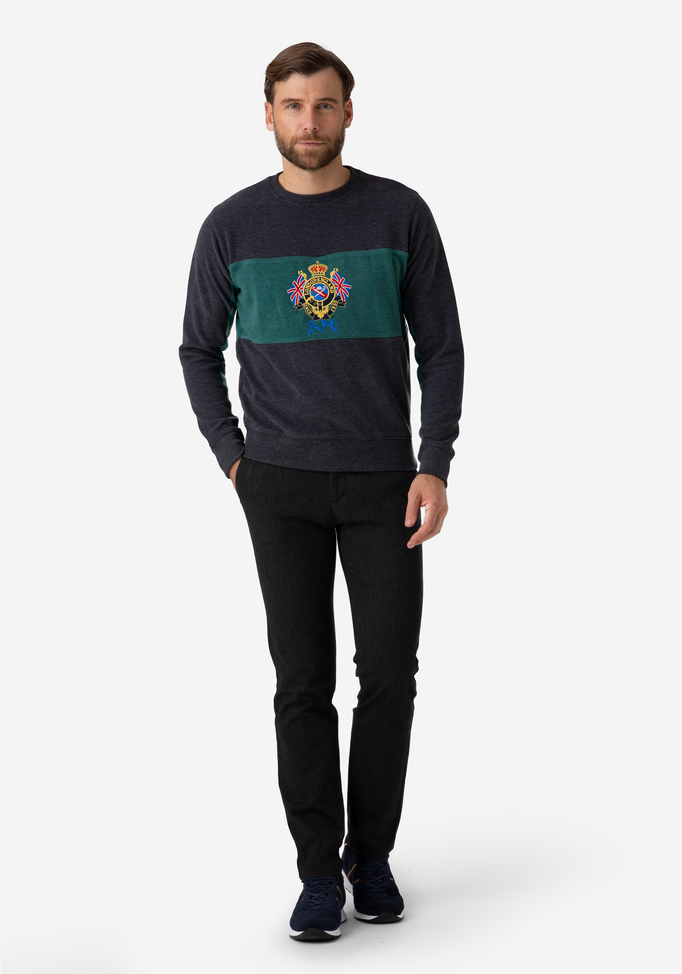 Charcoal Green Cotton Sweatshirt – British House