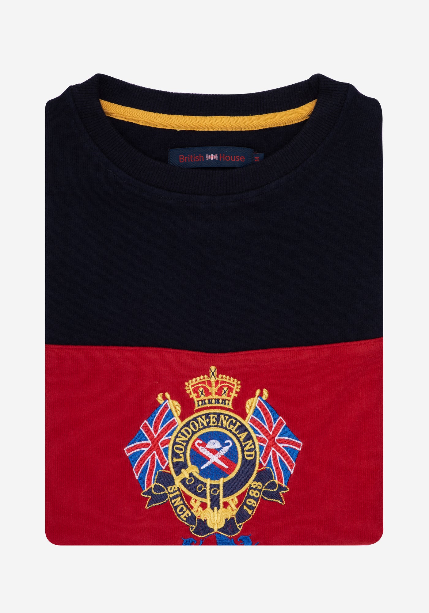 Navy Red Cotton Sweatshirt