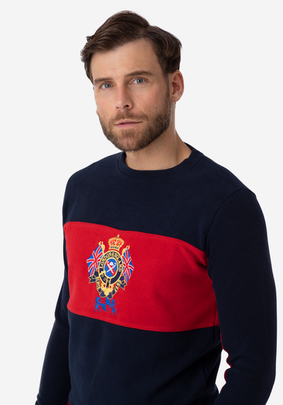 Navy Red Cotton Sweatshirt