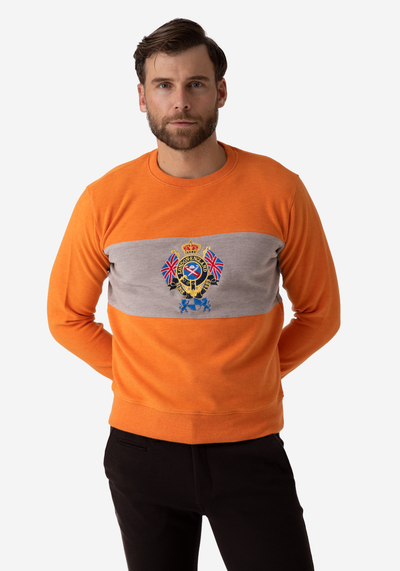 Orange Beige Cotton Sweatshirt