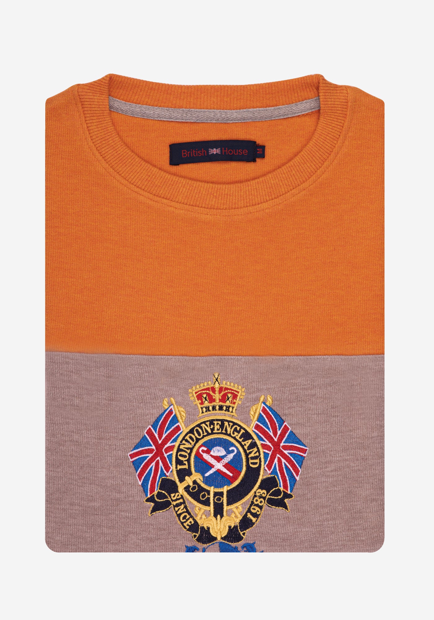 Orange Beige Cotton Sweatshirt