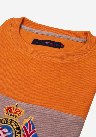 Orange Beige Cotton Sweatshirt