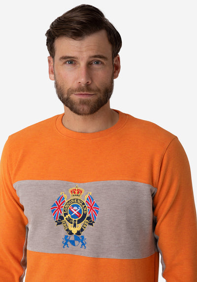 Orange Beige Cotton Sweatshirt