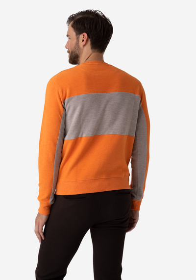 Orange Beige Cotton Sweatshirt
