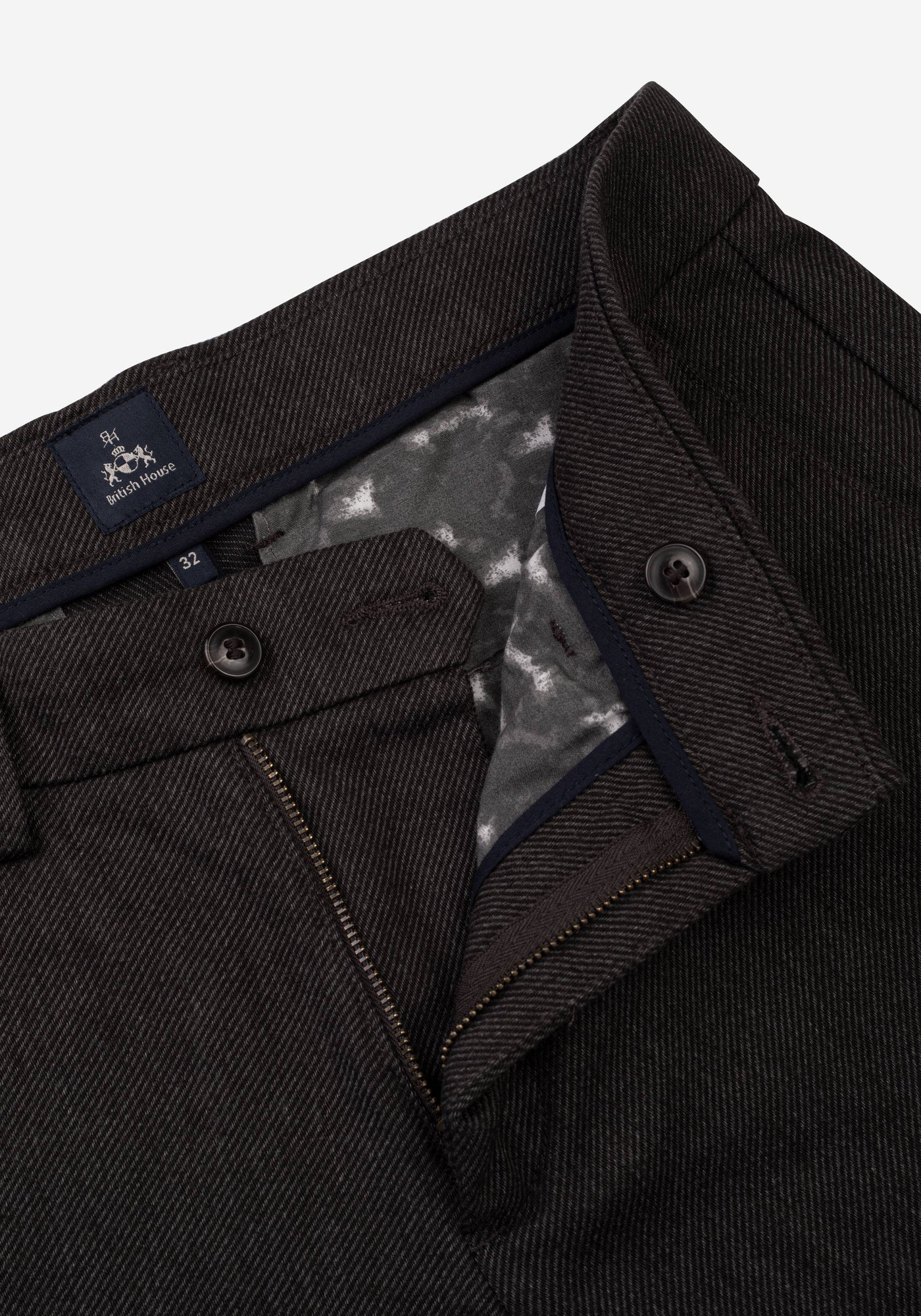 Dark Brown Cavarly Twill Pants