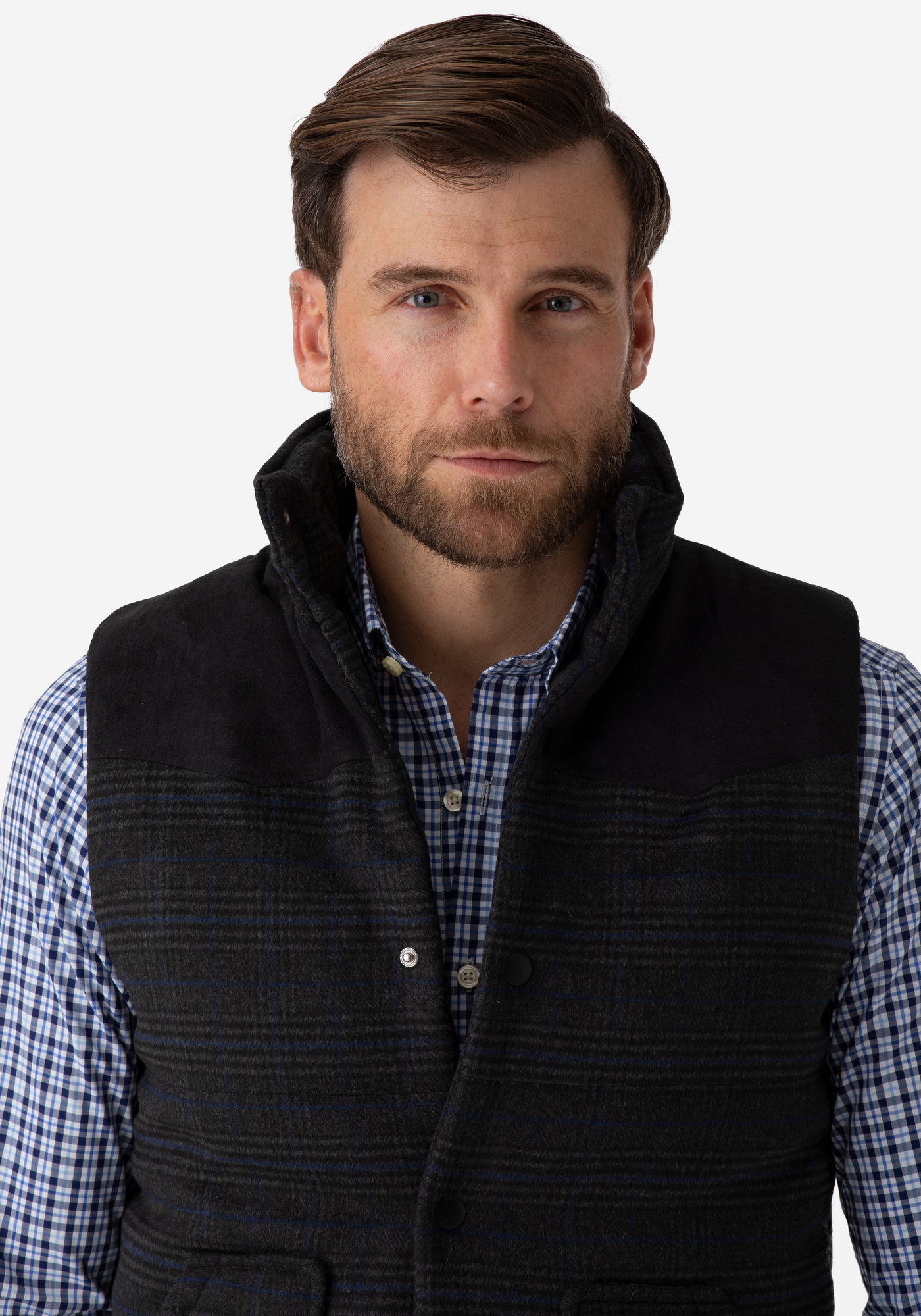 Charcoal Grey Checked Vest
