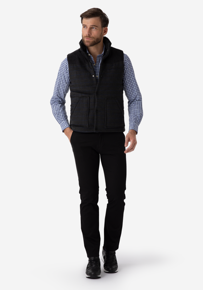 Charcoal Grey Checked Vest