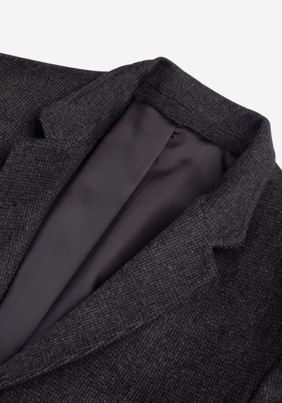 Midnight Grey Poly Wool Coat
