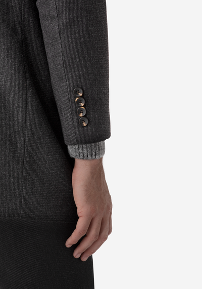 Midnight Grey Poly Wool Coat