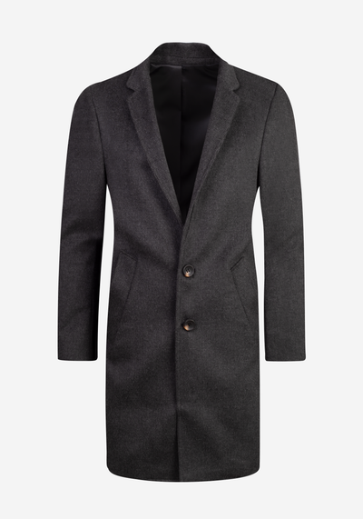 Midnight Grey Poly Wool Coat