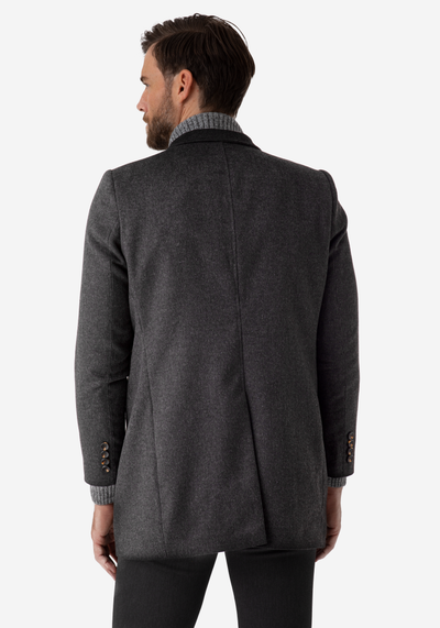 Midnight Grey Poly Wool Coat