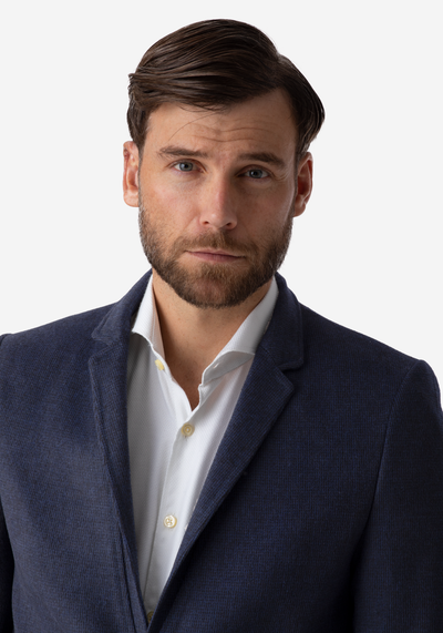 Midnight Blue Poly Wool Coat