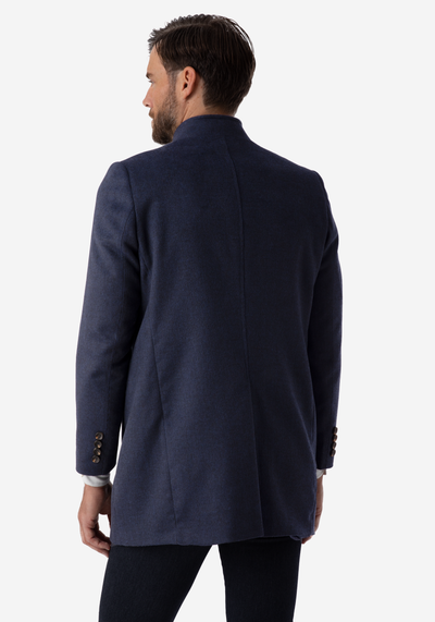 Midnight Blue Poly Wool Coat