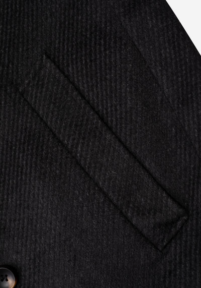 Charcoal Grey Poly Wool Coat
