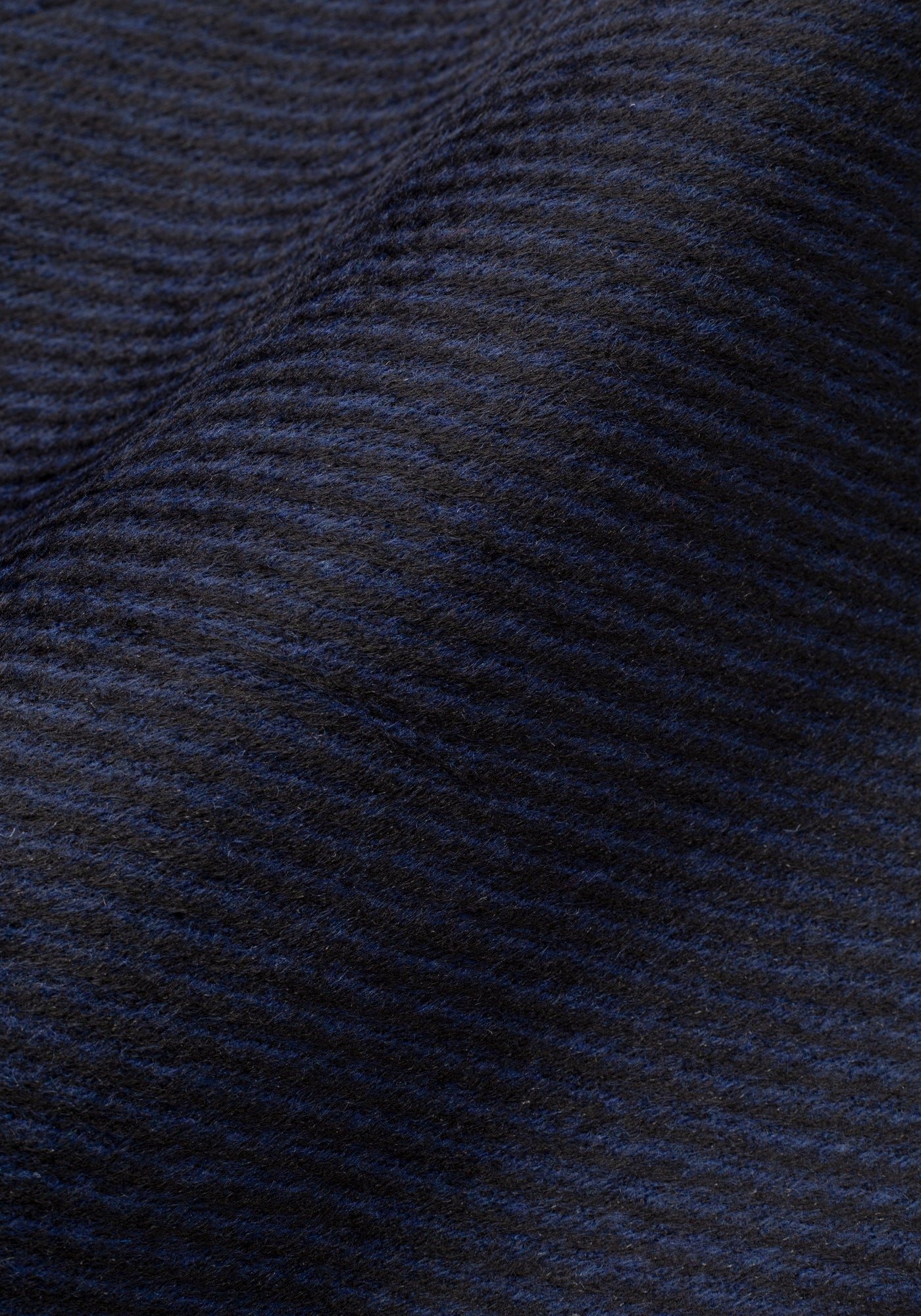 Navy Blue Poly Wool Coat