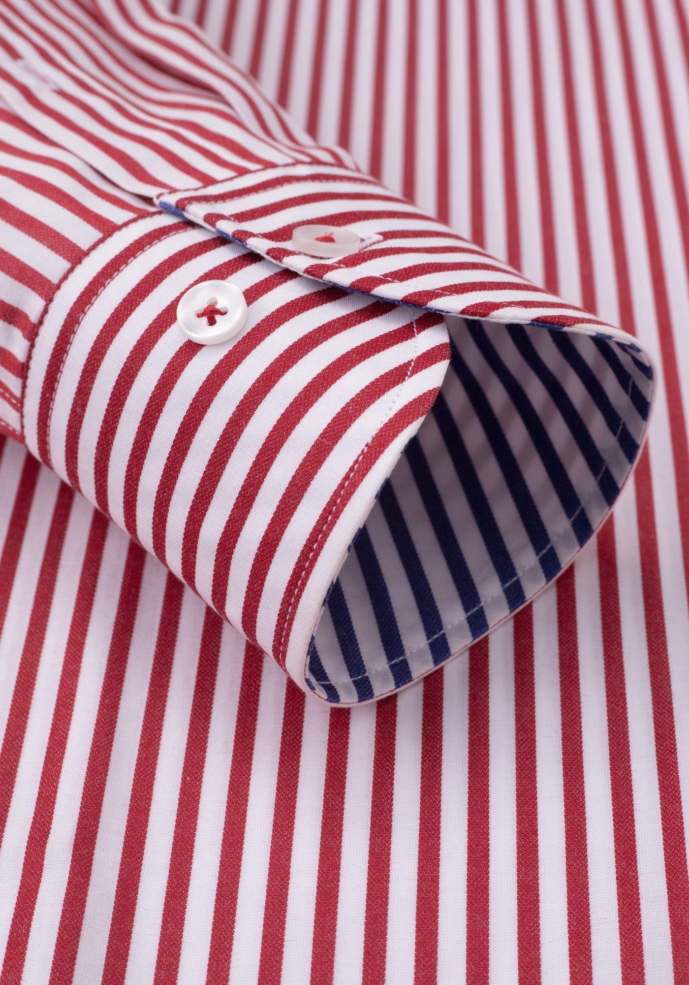 Venetian Red Stripe Satin Weave Shirt