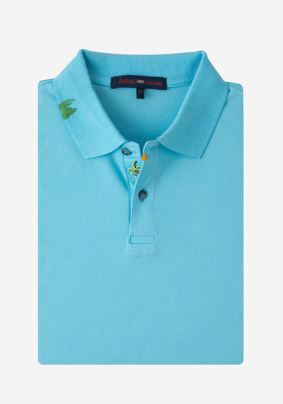 Baby Blue Cotton Polo Shirt