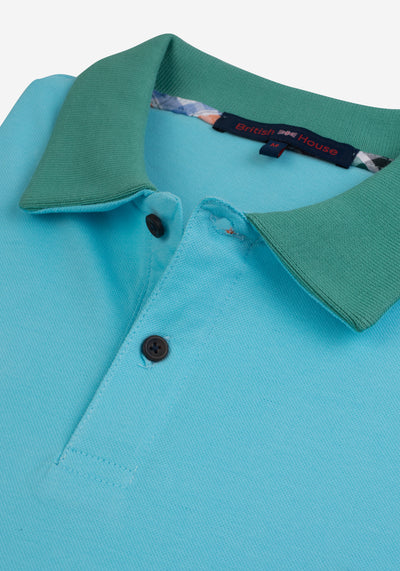 Baby Blue Cotton Lycra Polo Shirt