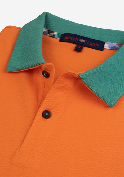 Blaze Orange Cotton Lycra Polo Shirt