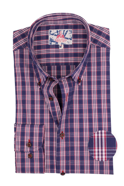 Red Checked Poplin Shirt