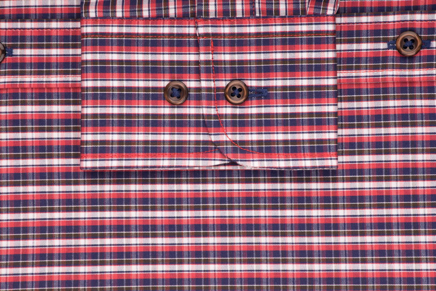 Red Navy Poplin Shirt