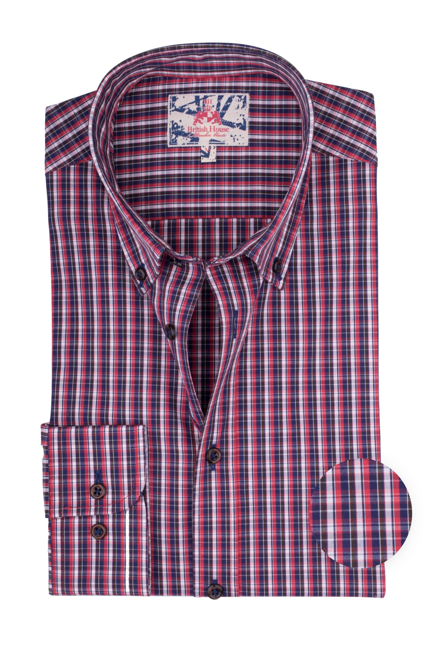 Red Navy Poplin Shirt