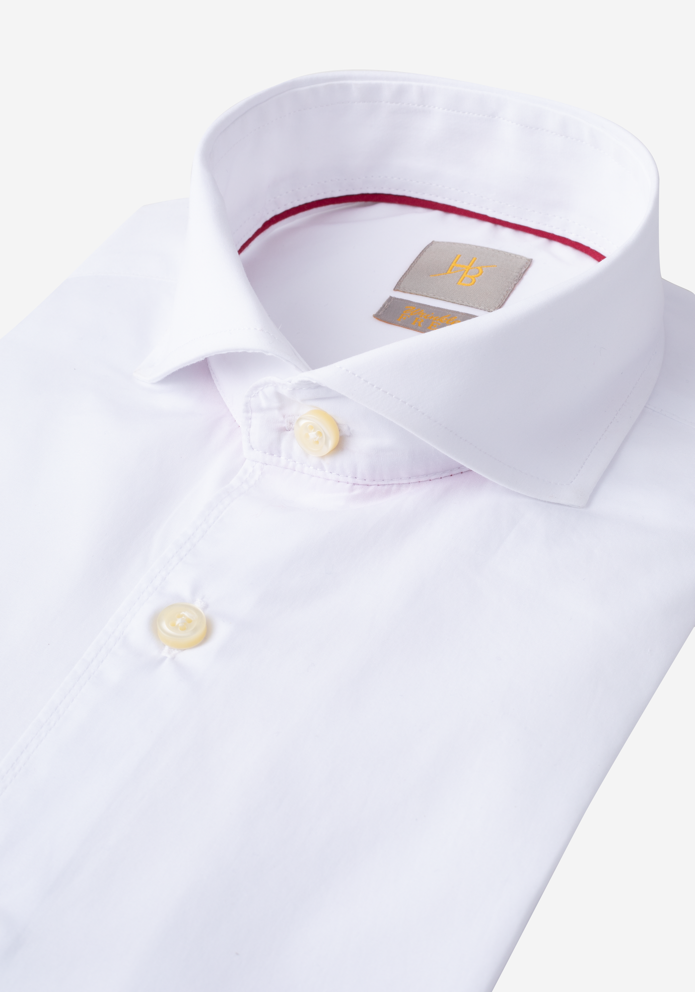 White Poplin  Anti-Wrinkle Shirt - Extreme Cutaway