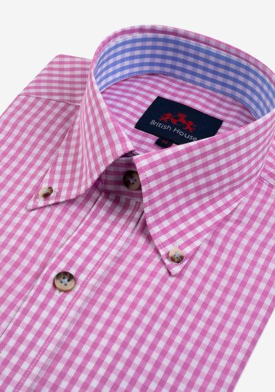 Hot Pink Checked Poplin Shirt