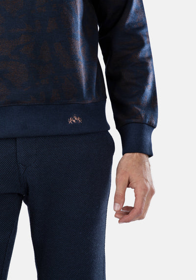 Navy Brown Cotton Sweatshirt