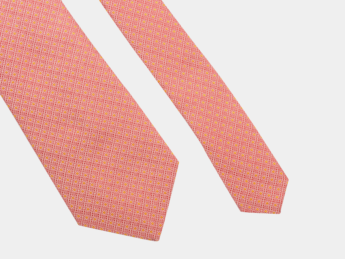 CVT74 / Orange Patterned Micro Fiber Tie